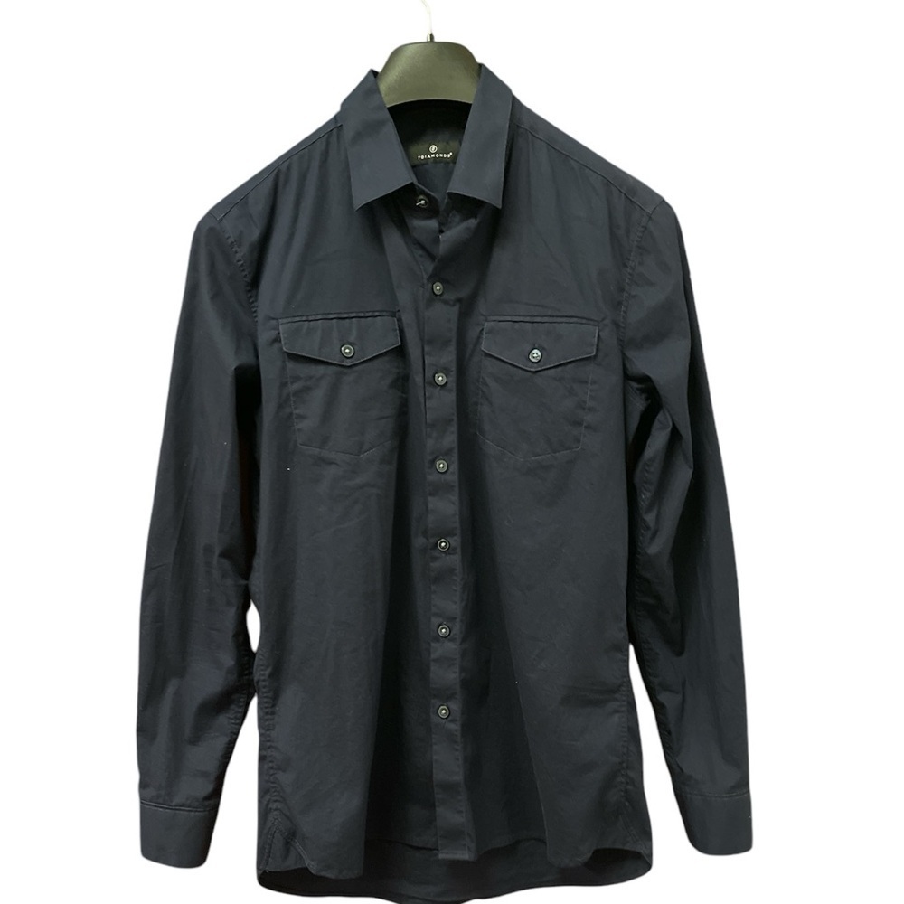 7 Diamonds S indigo long sleeve button down dress shirt with tab pockets